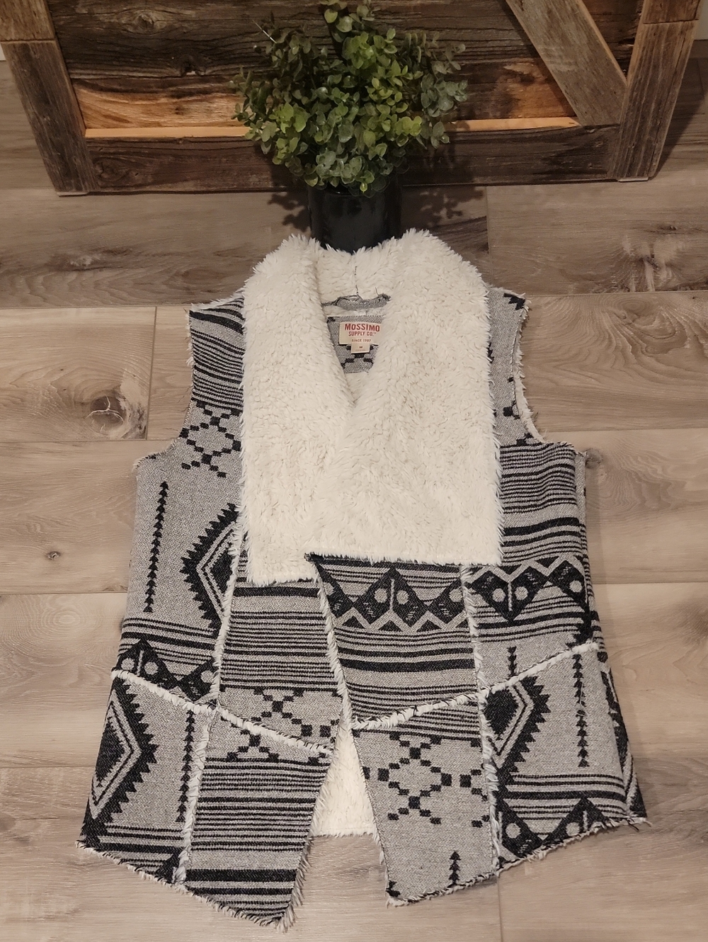 Mossimo Supply Co. Sherpa Aztec Open-Front Vest